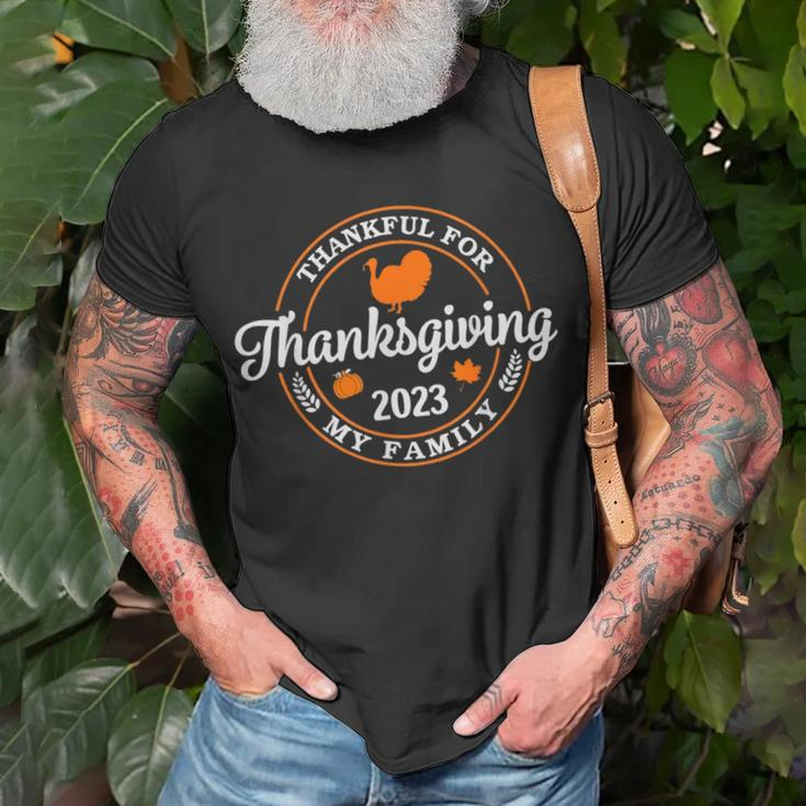 Family Thanksgiving 2023 Thankful For My Tribe Group Autumn T-Shirt Gifts for Old Men