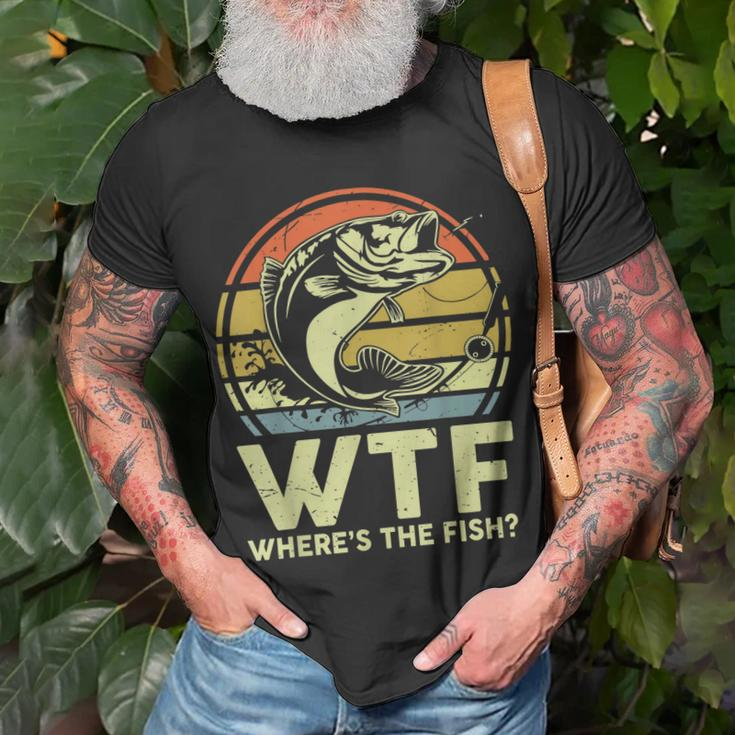 Father Day Fishing Wtf Wheres The Fish Vintage Fishing Gift For Mens Unisex T-Shirt Gifts for Old Men
