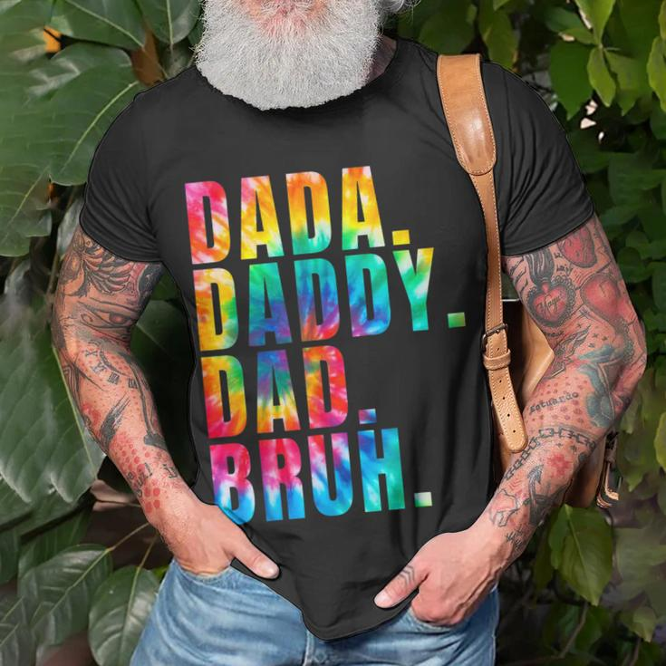 Fathers Day 2023 Dada Daddy Dad Bruh Tie Dye Dad Jokes Mens Unisex T-Shirt Gifts for Old Men
