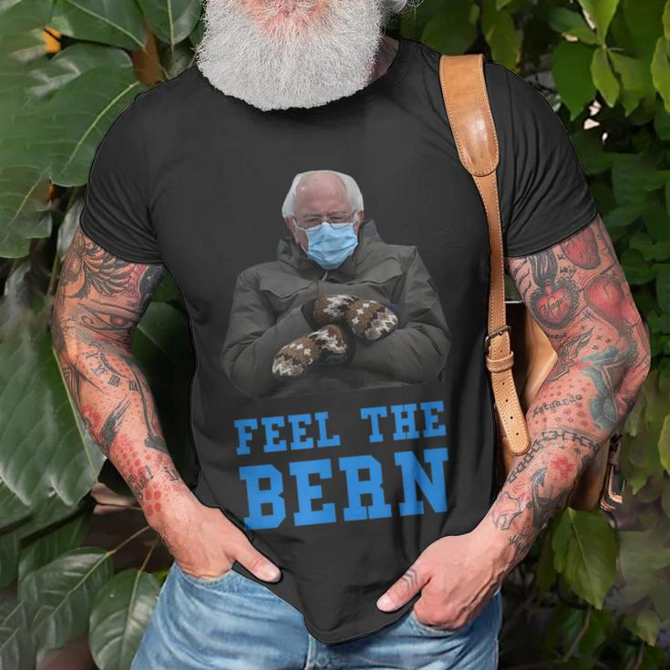 Feel The Bern Bernie Sanders Sitting Mittens Funny Meme Meme Funny Gifts Unisex T-Shirt Gifts for Old Men