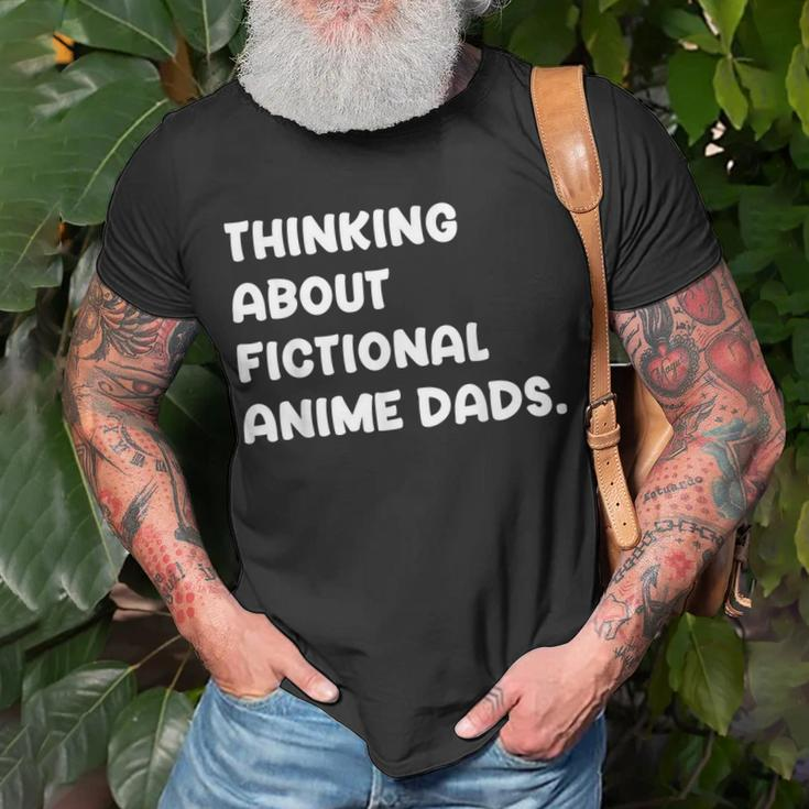 Fictional Anime Dads Funny Weeb Girl Fanfic Fanfiction Lover Gift For Women Unisex T-Shirt Gifts for Old Men