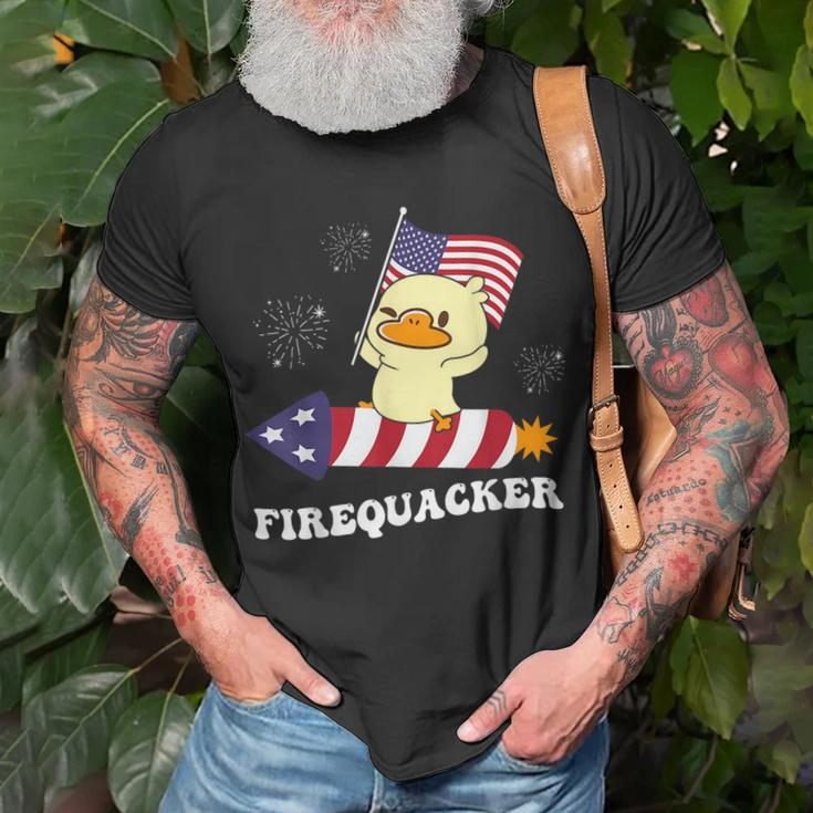 Firequacker Funny Fireworks American Patriotic 4Th July Patriotic Funny Gifts Unisex T-Shirt Gifts for Old Men