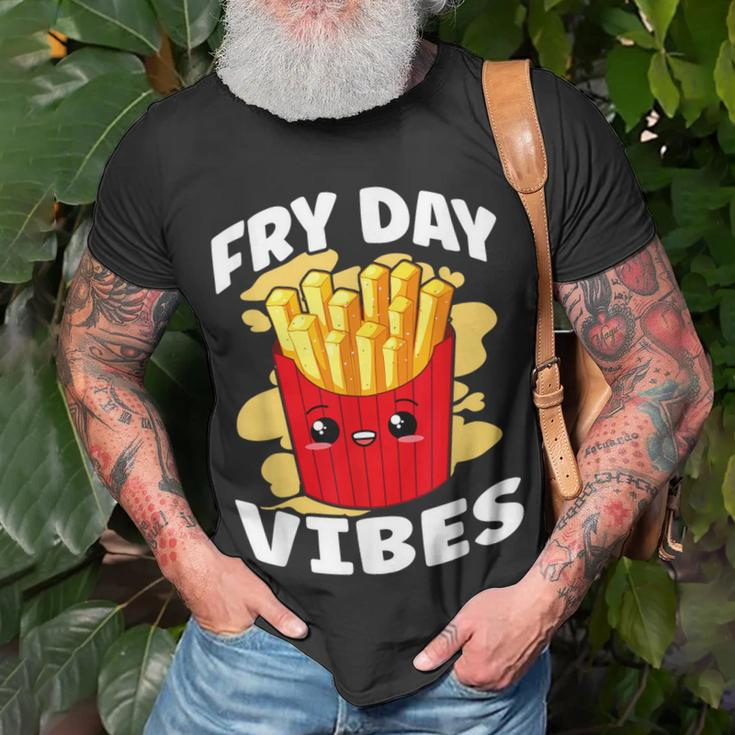 Fry Day Vibes French Fries Fried Potatoes T-Shirt Gifts for Old Men