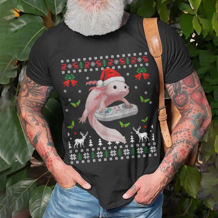Fun Axolotl Gamer Axolotl Lover Ugly Christmas Sweater T-Shirt Gifts for Old Men