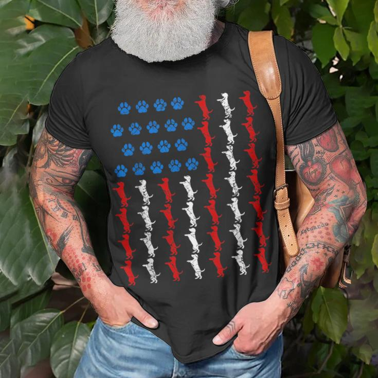 Funny 4Th Of July Us American Flag Dog Lovers Paw Patriotic Patriotic Funny Gifts Unisex T-Shirt Gifts for Old Men