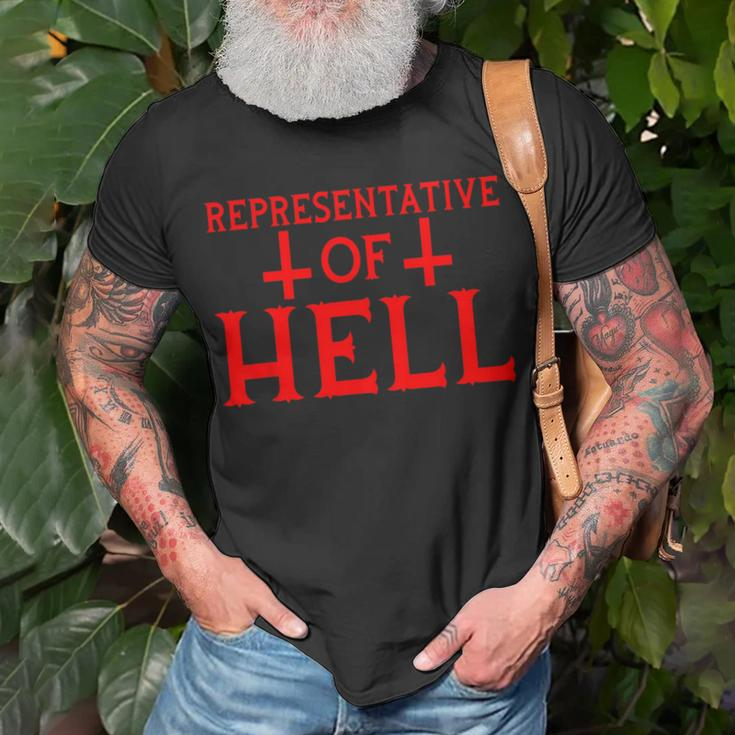 Antichrist Satanism Satanic Occult Satan Goat Atheist T-Shirt Gifts for Old Men