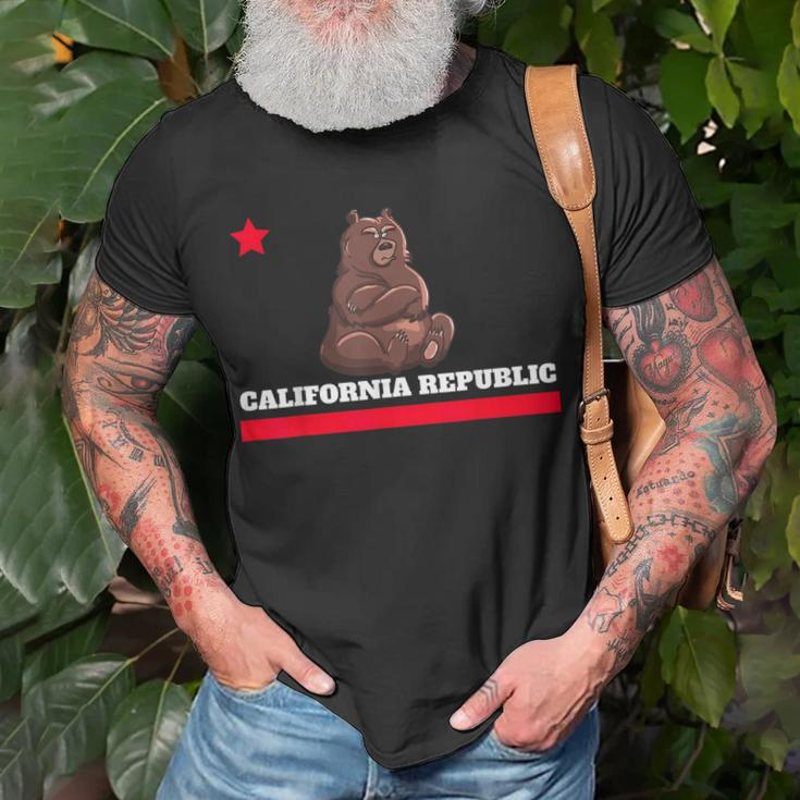 California Republic State Flag NoveltyT-Shirt Gifts for Old Men