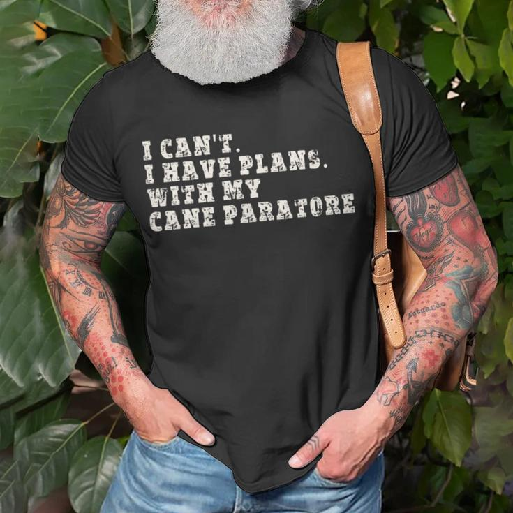 I Can't I Have Plans With My Cane Paratore T-Shirt Gifts for Old Men