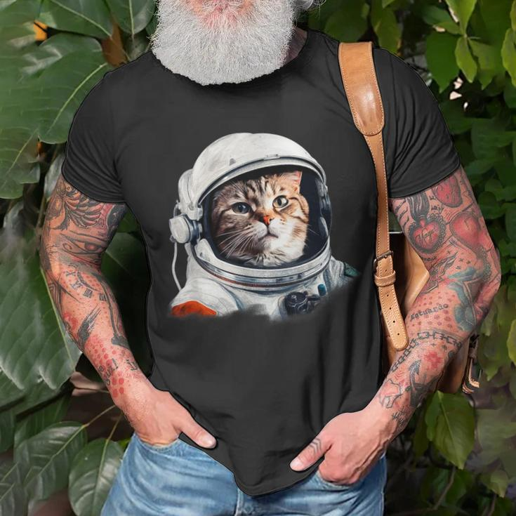 Cat Astronaut Costume Space Cats Owner T-Shirt Gifts for Old Men