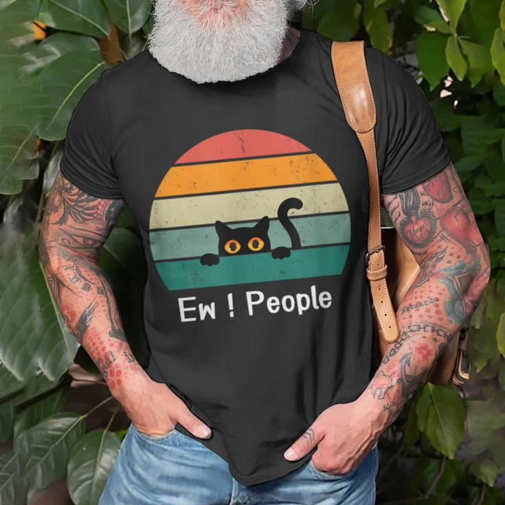 Cat Saw People Cool Cat Ew People T-Shirt Gifts for Old Men