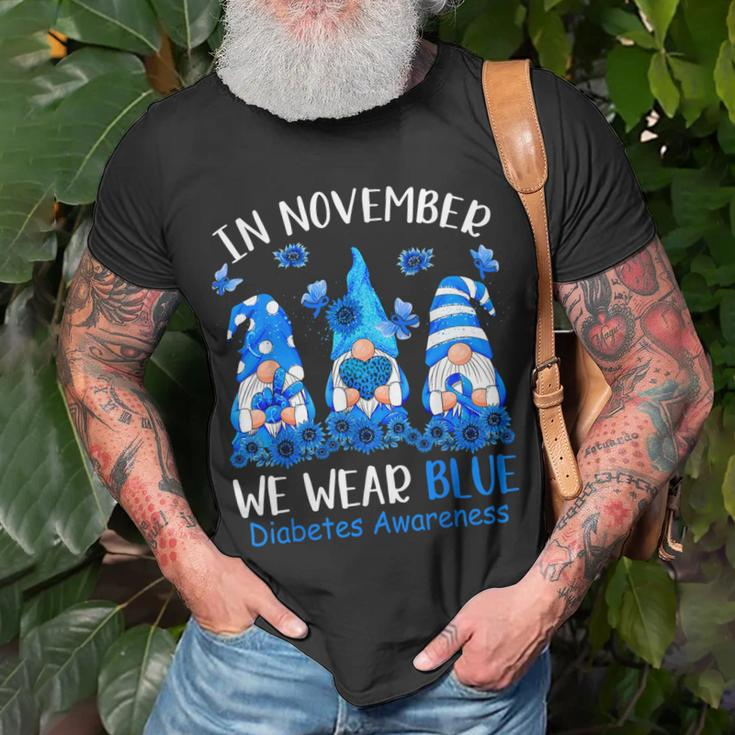 Cute Gnomes Wear Blue For Type1 Diabetes Awareness T-Shirt Gifts for Old Men
