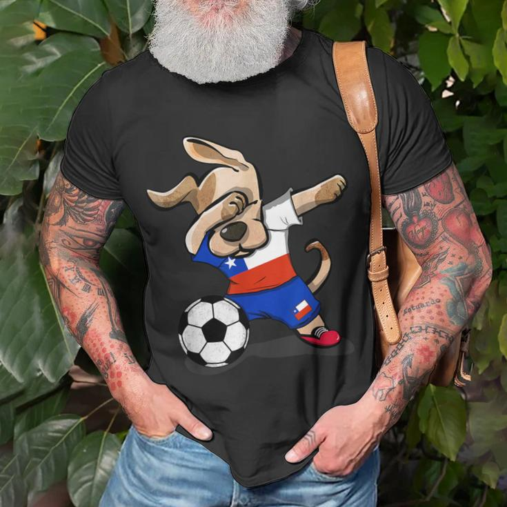 Dabbing Dog Chile Soccer Jersey Chilean Football Lover T-Shirt Gifts for Old Men