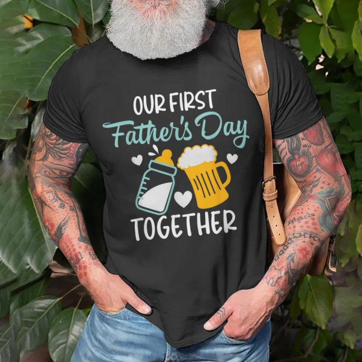 Funny Dad And Son Our First Fathers Day Together 2023 Baby Unisex T-Shirt Gifts for Old Men