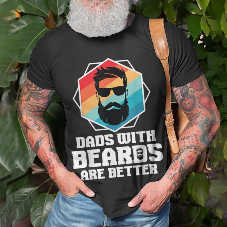 Funny Dads With Beards Are Better Dad Joke Fathers Day Unisex T-Shirt Gifts for Old Men