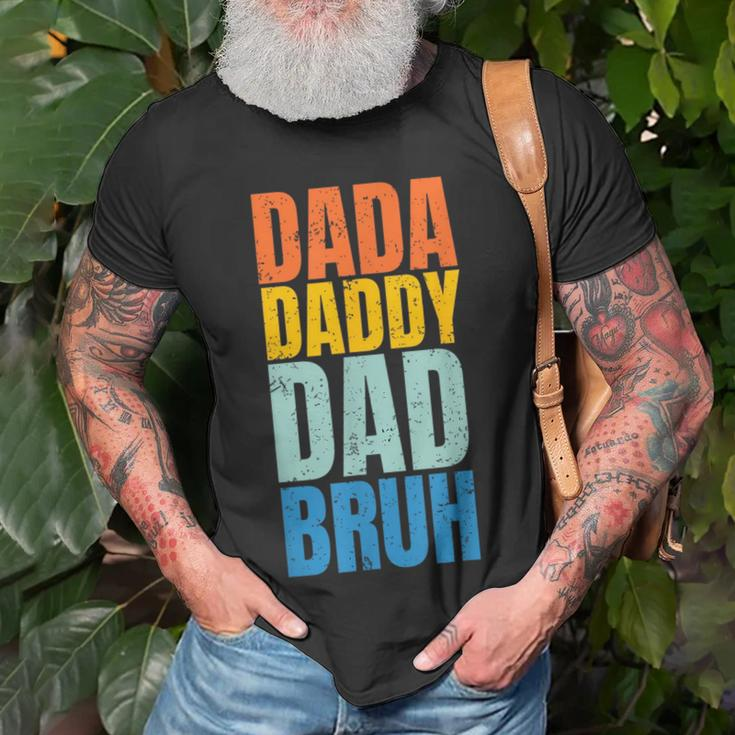 Funny Fathers Day Vintage Dada Daddy Dad Bruh Fathers Day Unisex T-Shirt Gifts for Old Men