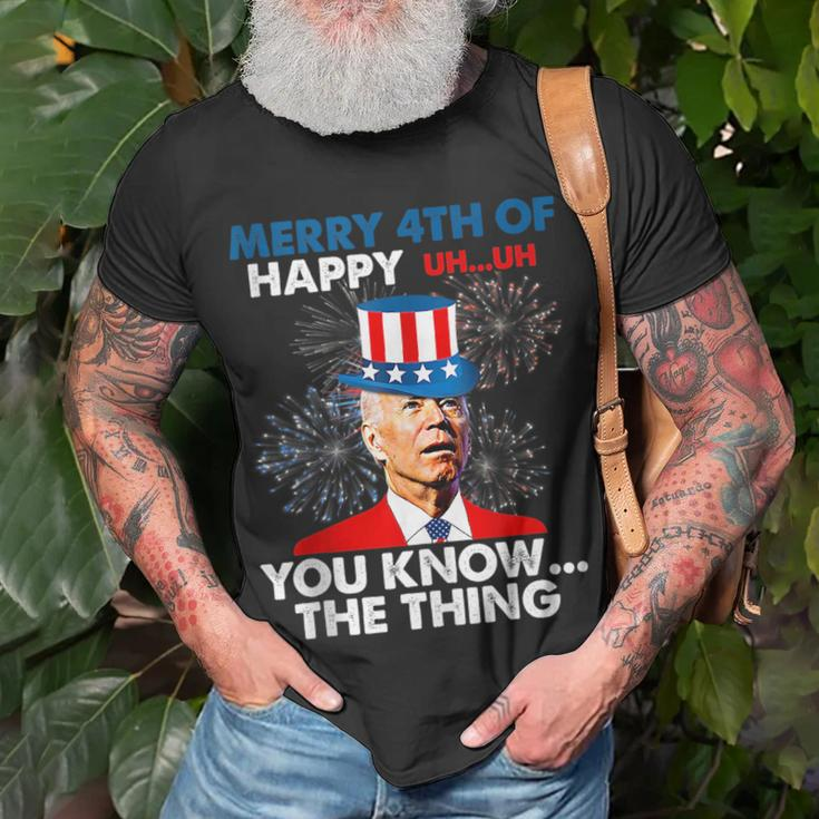 Funny Joe Biden Merry 4Th Of You Knowthe Thing 4Th Of July Unisex T-Shirt Gifts for Old Men