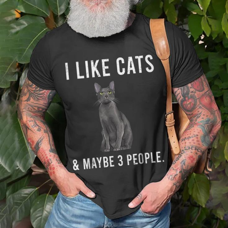 I Like Korats Cats And Maybe 3 People T-Shirt Gifts for Old Men
