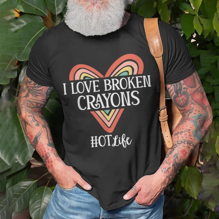 Occupational Therapy I Love Broken Crayons Ot Life T-Shirt Gifts for Old Men