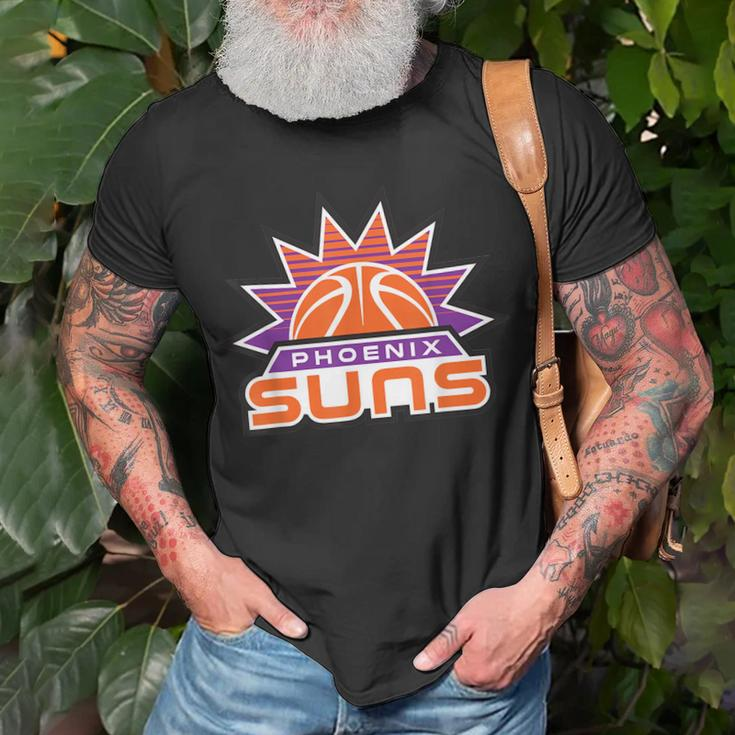 Funny Phoenix Basketball Suns Basketball Ball Shine Basketball Funny Gifts Unisex T-Shirt Gifts for Old Men