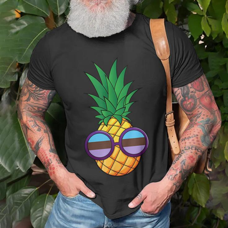 Funny Pineapple Androsexual Flag Unisex T-Shirt Gifts for Old Men