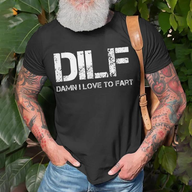 Sarcasm Dilf Damn I Love To Fart T-Shirt Gifts for Old Men