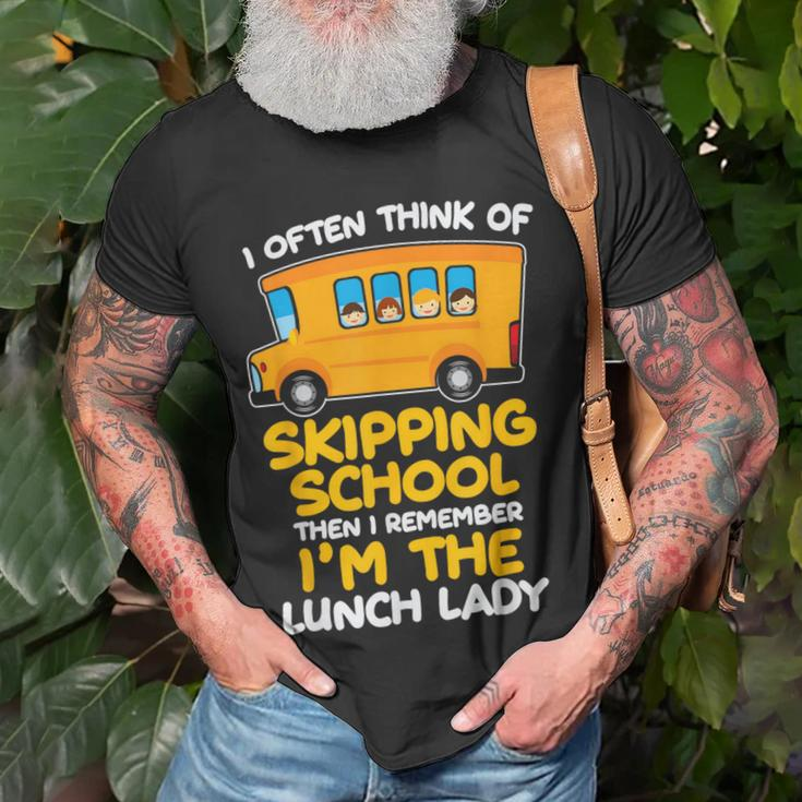 Skipping School Bus But I'm The Lunch Lady T-Shirt Gifts for Old Men