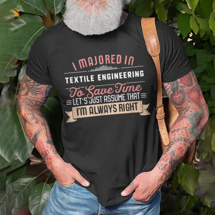 Textile Engineering Major Student Graduation T-Shirt Gifts for Old Men