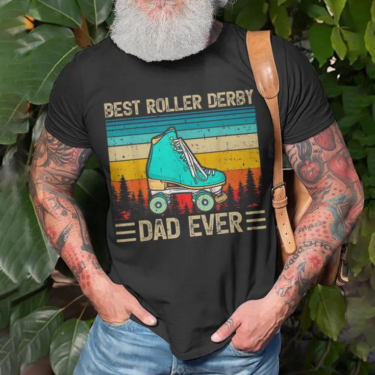 Funny Vintage Retro Best Roller Derby Dad Ever Fathers Day Gift For Mens Gift For Women Unisex T-Shirt Gifts for Old Men
