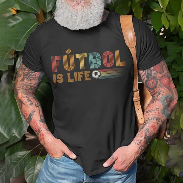 Futbol Is Life Football Lover Soccer Funny Vintage Unisex T-Shirt Gifts for Old Men