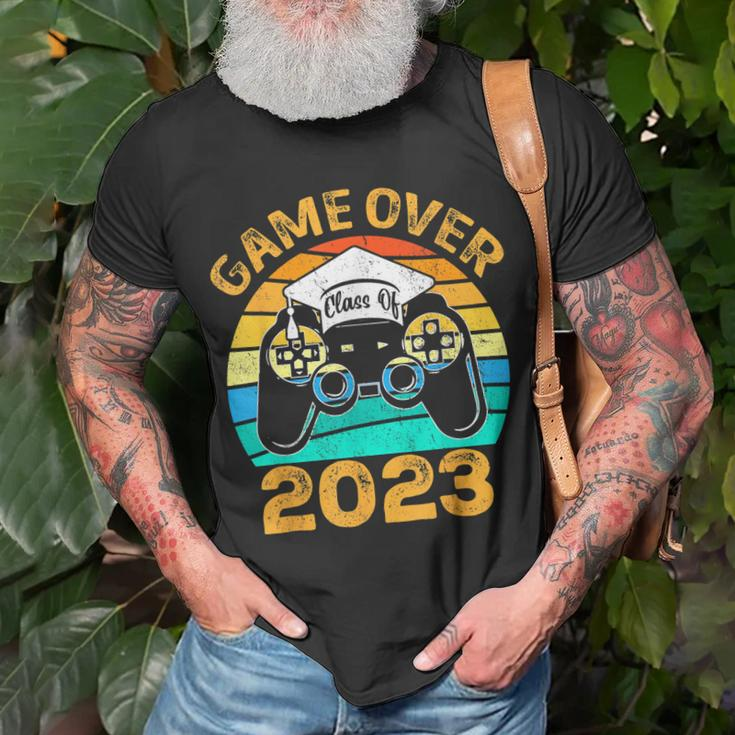 Game Over Class Of 2024 Video Games Vintage Graduation Gamer Unisex T-Shirt Gifts for Old Men