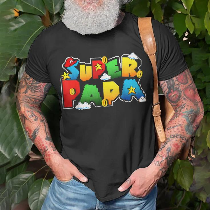 Gamer Super Papa Funny Father Day Gifts Gamer Gift For Papa Unisex T-Shirt Gifts for Old Men