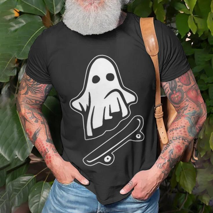 Ghost Skateboarding Halloween Costume Ghoul Spirit T-Shirt Gifts for Old Men