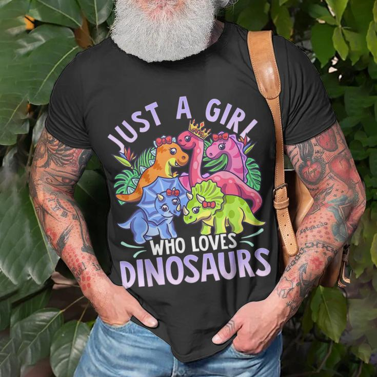 Girl Dinosaurs Pink Girl Loves Dinosaurs Unisex T-Shirt Gifts for Old Men