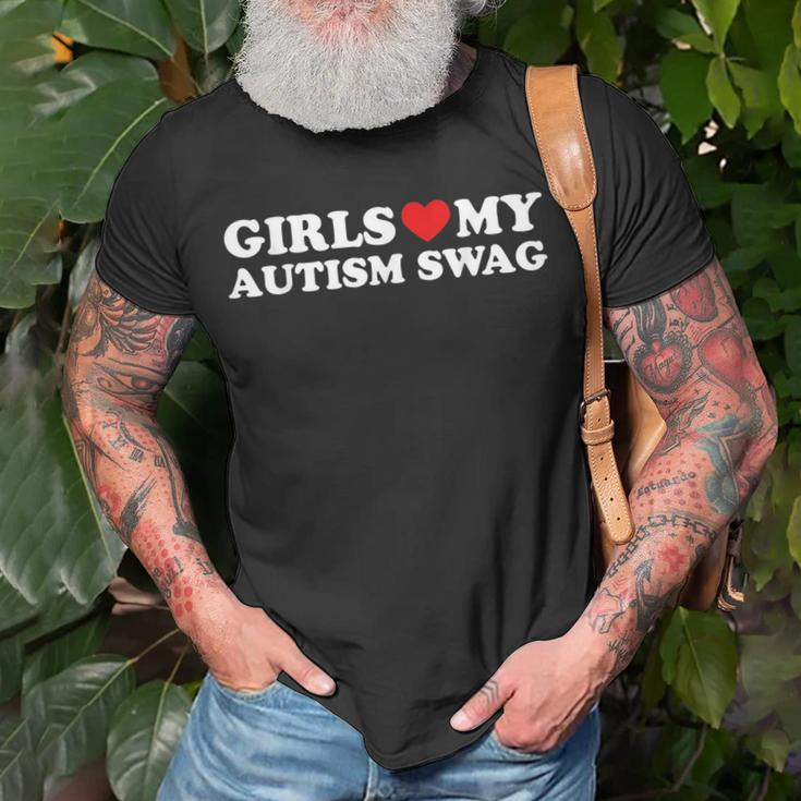 Girls Love My Autism Swag Funny Autistic Boy Gifts Awareness Unisex T-Shirt Gifts for Old Men