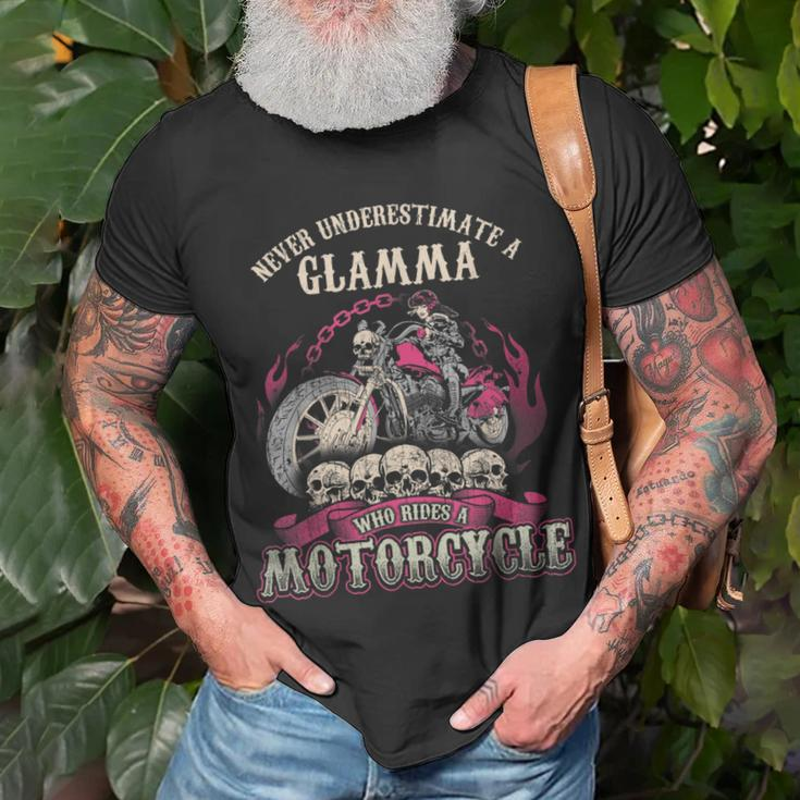 Glamma Biker Chick Never Underestimate Motorcycle T-Shirt Gifts for Old Men