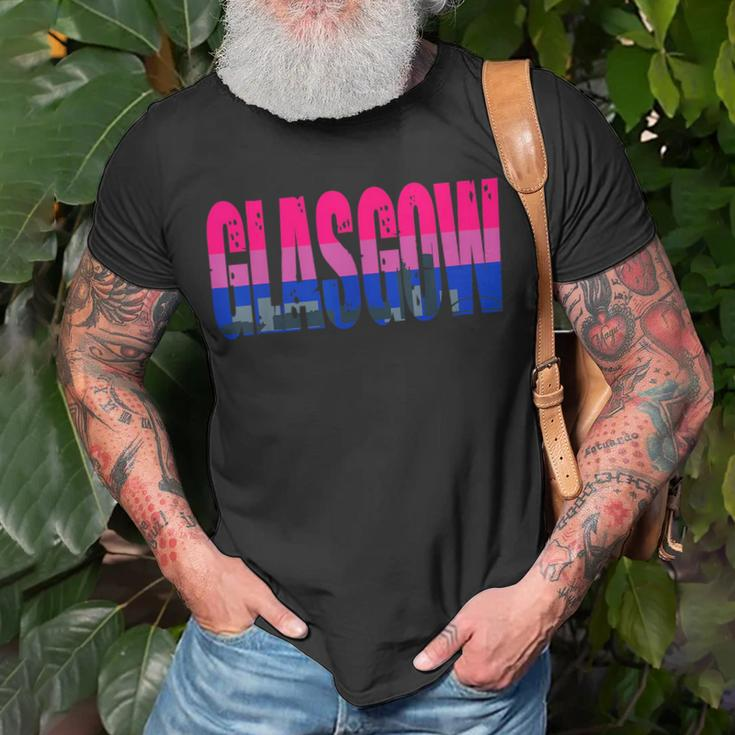 Glasgow Bisexual Flag Pride Support City Unisex T-Shirt Gifts for Old Men