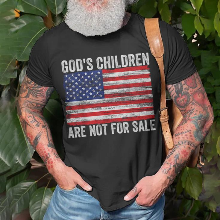 Gods Children Are Not For Sale Us Flag Unisex T-Shirt Gifts for Old Men