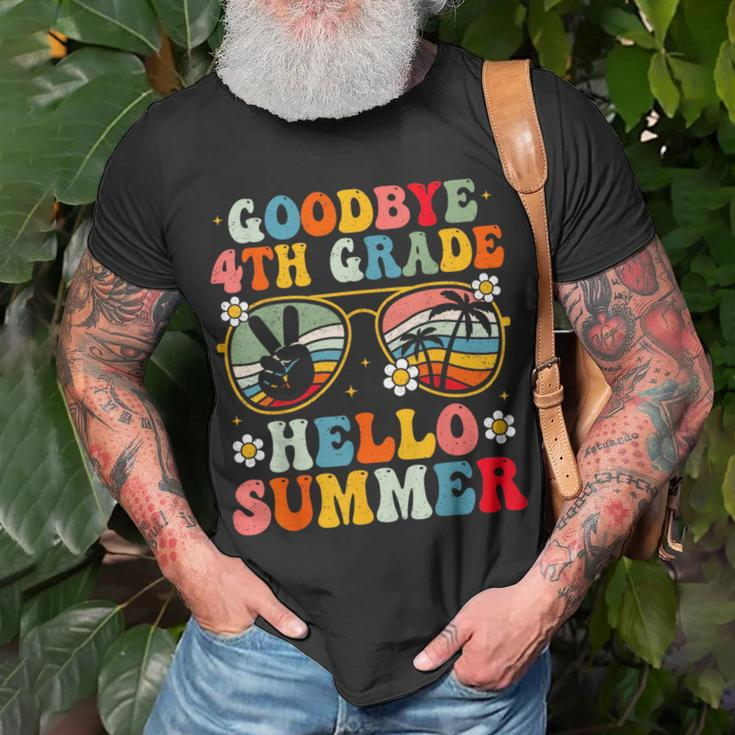 Goodbye 4Th Grade Hello Summer Groovy Fourth Grade Graduate Unisex T-Shirt Gifts for Old Men