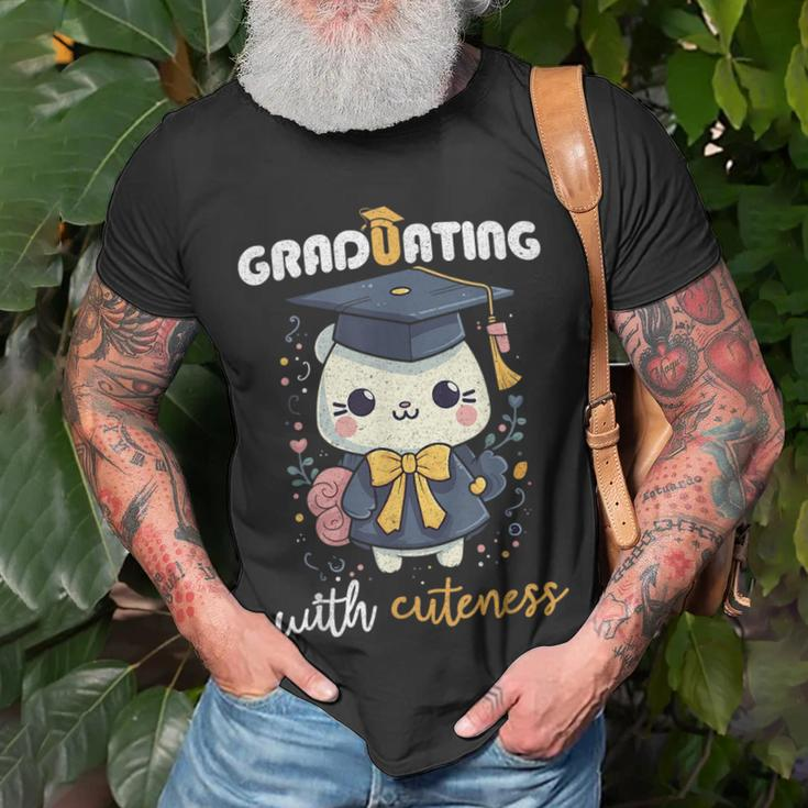 Graduating With Cuteness Kawaii Cat Graduation 2023 Unisex T-Shirt Gifts for Old Men
