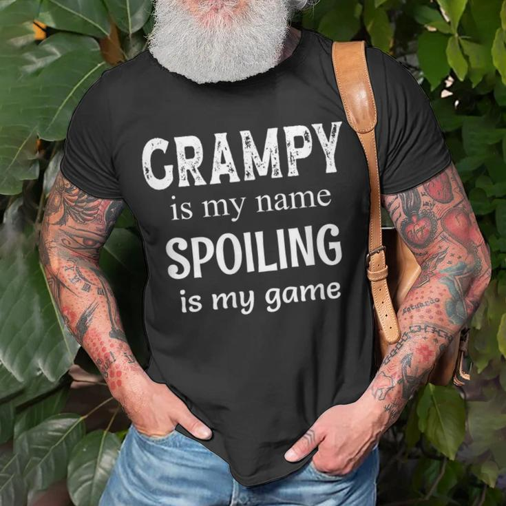 Grampy Is My Name Spoiling Is My Game Grandfather Grandpa T-Shirt Gifts for Old Men