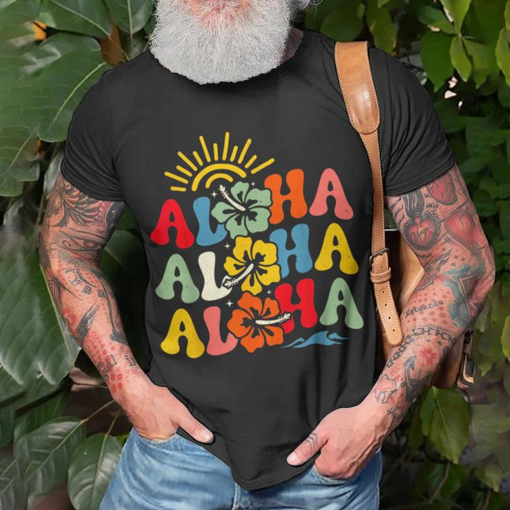 Groovy Aloha Hawaii Hawaiian Beach Summer Vacation Boy Girl Unisex T-Shirt Gifts for Old Men