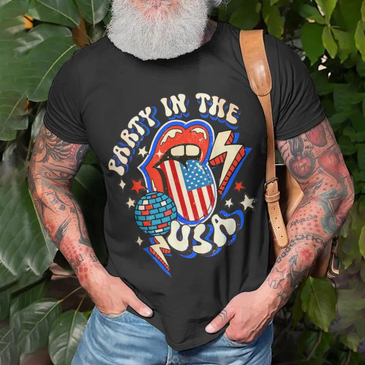 Groovy Disco Funny Party In The Us July 4Th Usa Patriotic Unisex T-Shirt Gifts for Old Men
