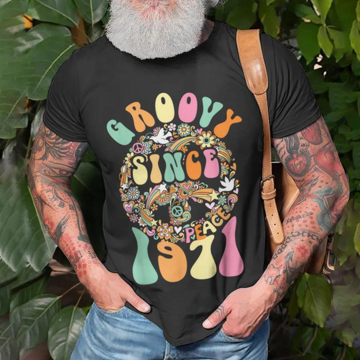 Groovy Since 1971 Peace For Vintage Birthday Party 60S 70S Unisex T-Shirt Gifts for Old Men