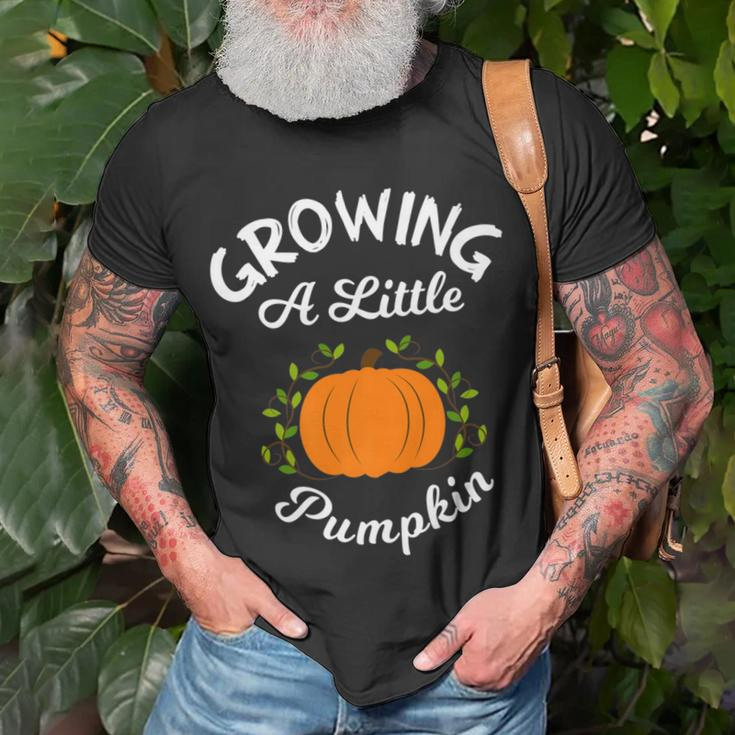 Growing A Little Pumpkin Thanksgiving Pregnancy T-Shirt Gifts for Old Men