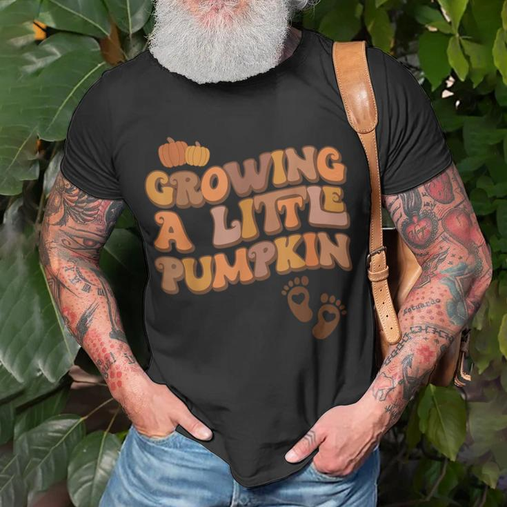 Growing A Little Pumpkin Thanksgiving Pregnancy Announcement T-Shirt Gifts for Old Men