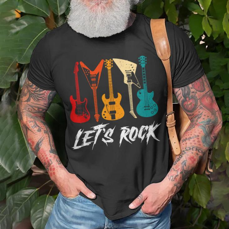 Guitar Player Guitarist Rock Music Lover Guitar T-Shirt Gifts for Old Men