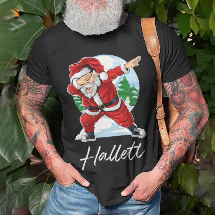 Hallett Name Gift Santa Hallett Unisex T-Shirt Gifts for Old Men