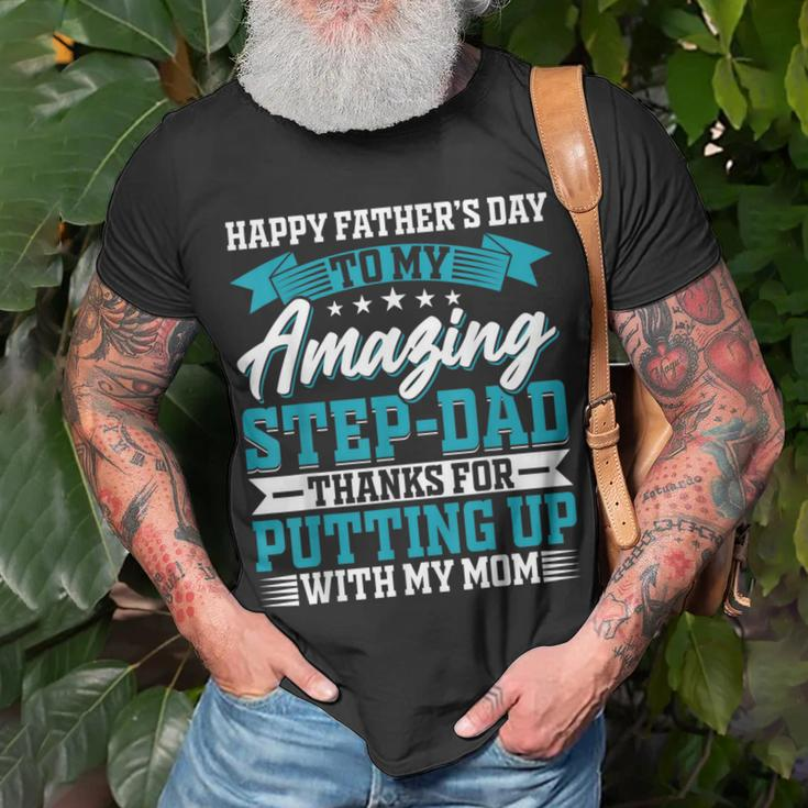 Happy Father’S Day To My Amazing Step-Dad - Fathers Day Unisex T-Shirt Gifts for Old Men