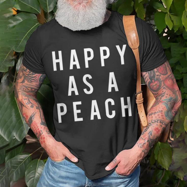 Happy As A Peach Slogan T-Shirt Gifts for Old Men