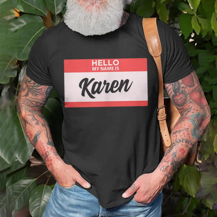 Hello My Name Is Karen Back To School T-Shirt Gifts for Old Men